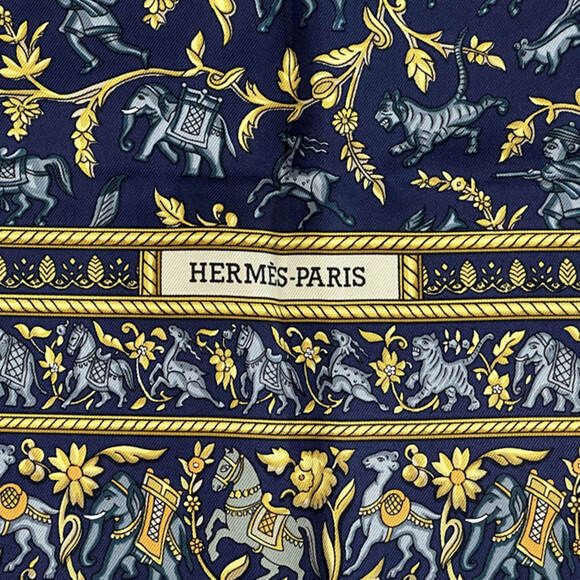 HERMES Blue Silk Scarf - Picture 2 of 6
